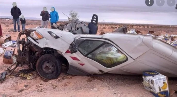 حادث مرور بالطريق الرابطة بين مدنين و معتمدية بئر الأحمر من ولاية تطاوين يوم 2022/01/07